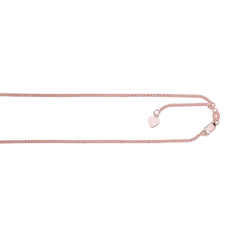 14K Gold 1.3mm Adjustable Popcorn Chain 