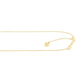 14K Gold 0.97mm Adjustable Cable Chain
