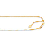 14K Gold 0.95mm Adjustable Rope Chain