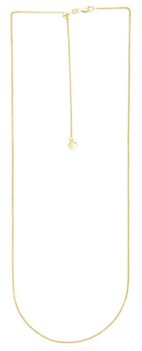 14K Gold 1mm Adjustable Wheat Chain 