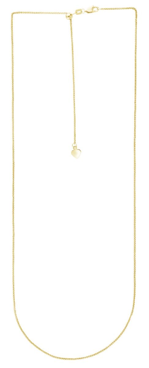 14K Gold 1mm Adjustable Wheat Chain 
