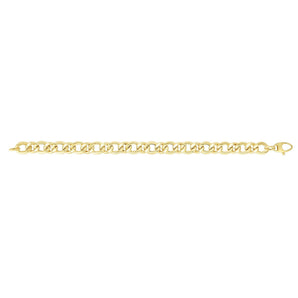 14K Gold Alternating Heritage Link Bracelet