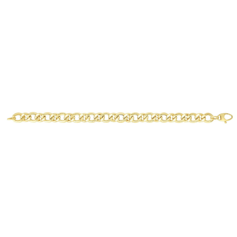 14K Gold Alternating Heritage Link Bracelet