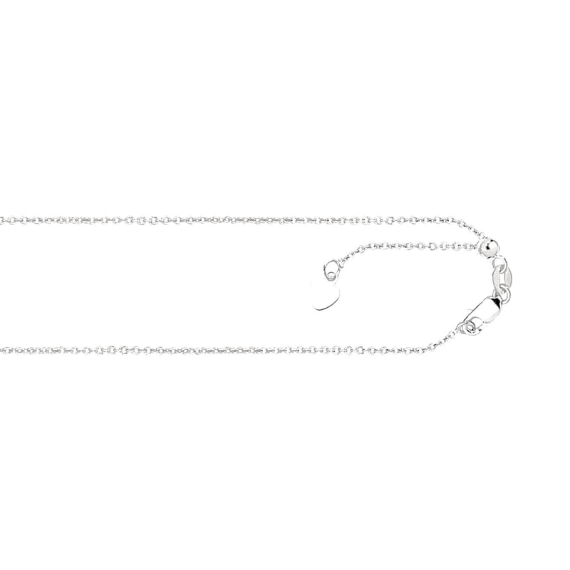 14K Gold 1.1mm Adjustable Cable Chain