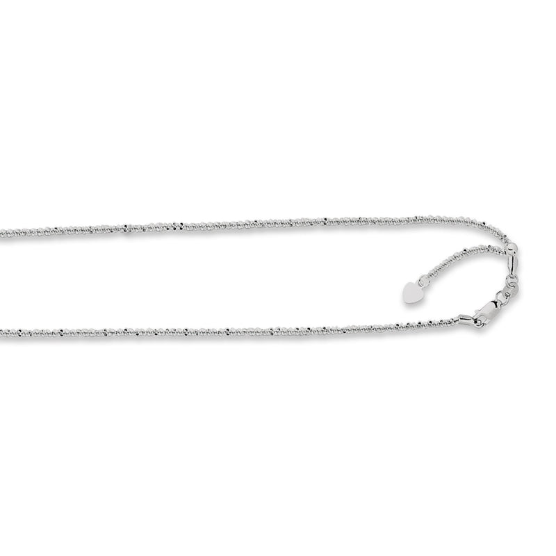 14K Gold 1.2mm Adjustable Sparkle Chain