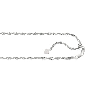 14K Gold 1.4mm Adjustable Singapore Chain