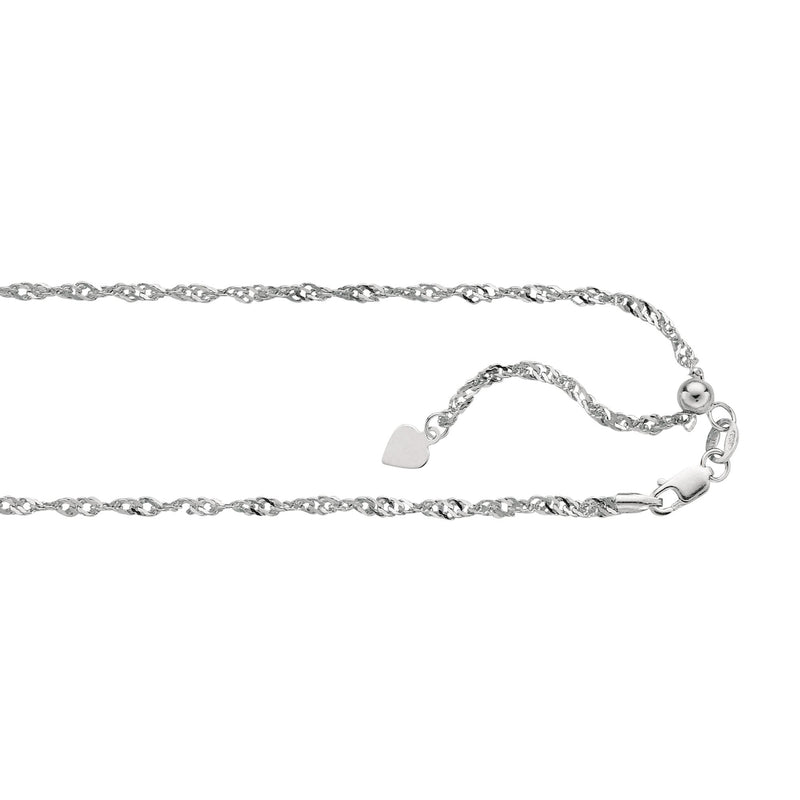 14K Gold 1.4mm Adjustable Singapore Chain