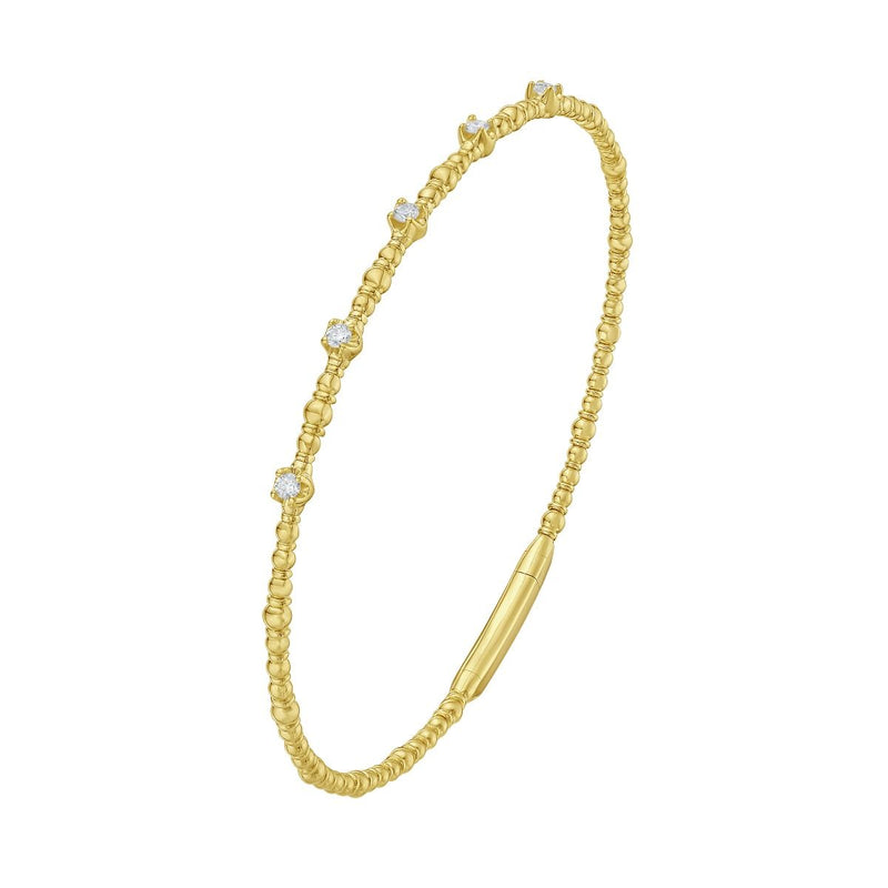 14K .15ct Diamond Beaded Bracelet