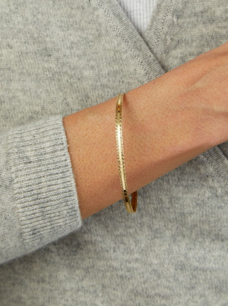 14K Sparkle Spring Bangle