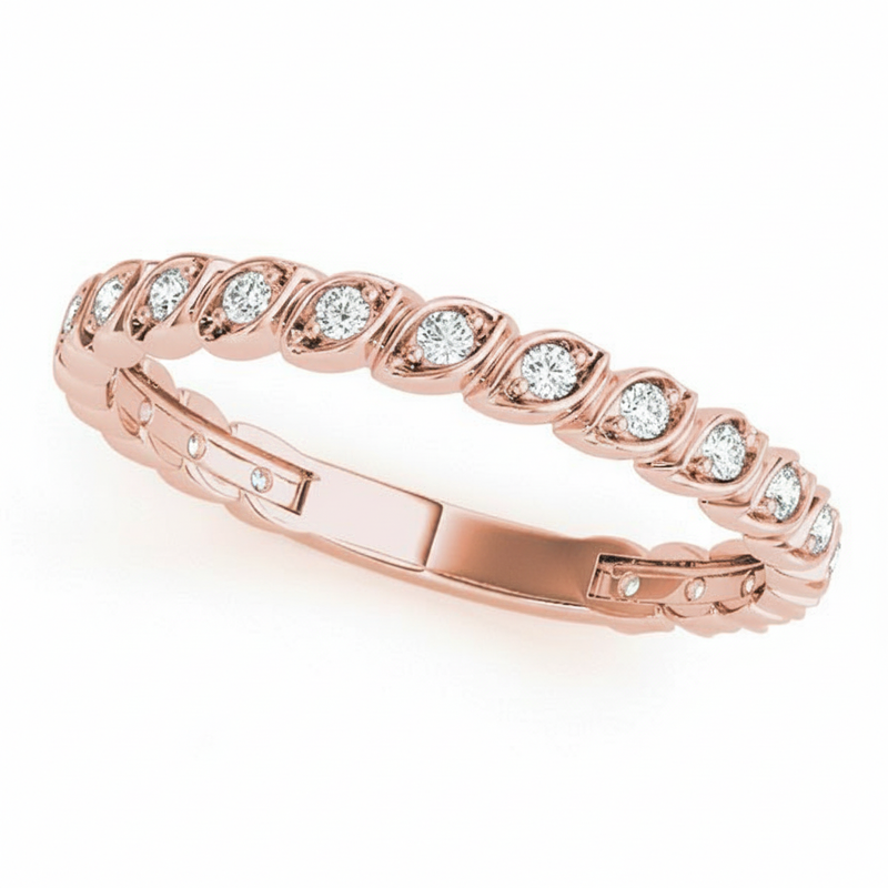 1/6 ctw Band With Sizing Bar — Rose Gold