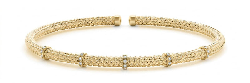 1/10 ctw Natural Italian Diamond Bangle — Yellow Gold