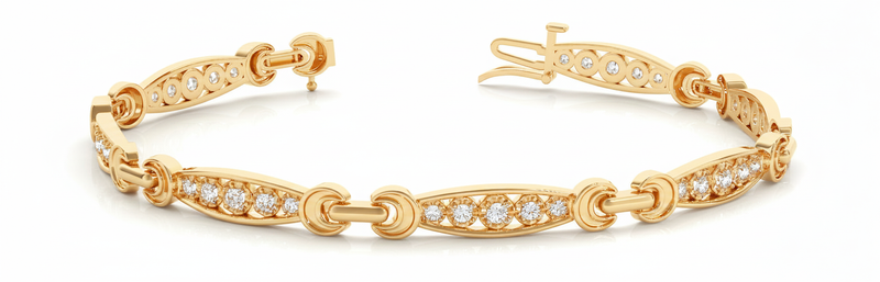 3/8 ctw Natural Italian Diamond Bangle — Yellow Gold