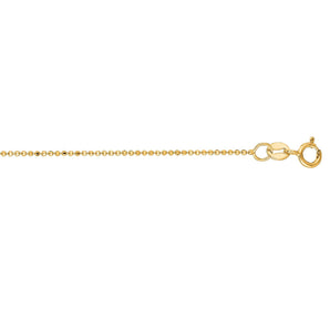 14K Gold 0.9mm Diamond Cut Bead Chain