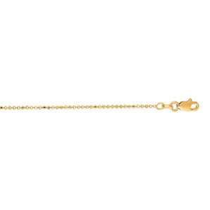 14K Gold 1.1mm Diamond Cut Bead Chain