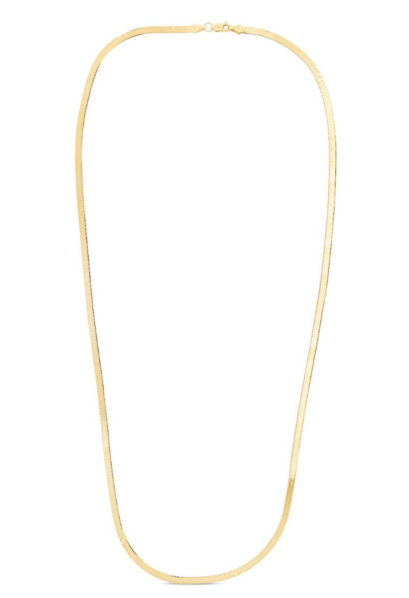 14K 1.5mm Beveled Herringbone Chain
