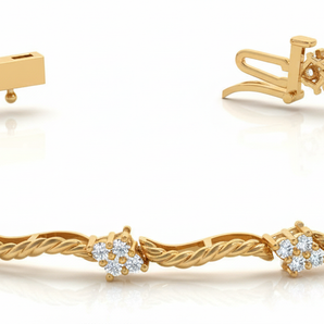 1 1/5 ctw Natural Diamond Bracelet — Yellow Gold