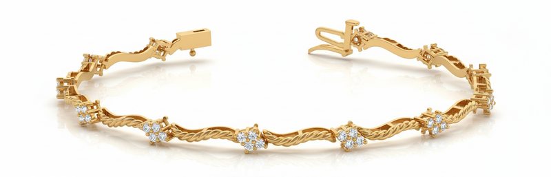 1 1/5 ctw Natural Diamond Bracelet — Yellow Gold