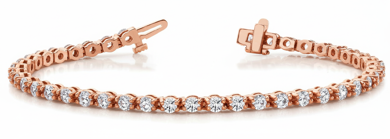 3 ctw Bracelet In-Line Bar Set — Rose Gold