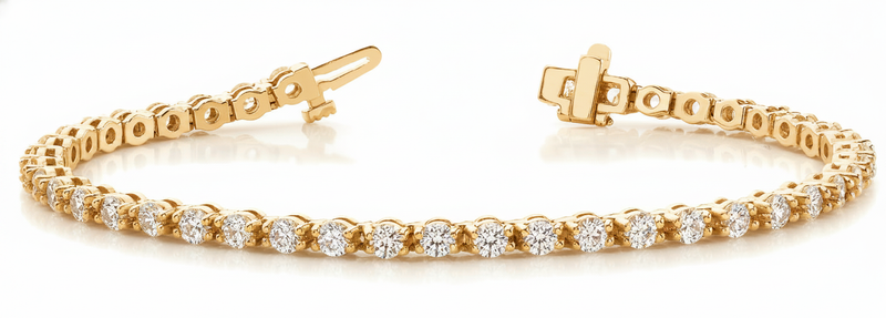3 ctw Bracelet In-Line Bar Set — Yellow Gold