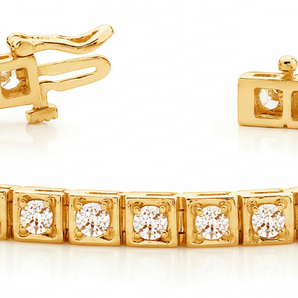 2 1/2 ctw Bracelet In-Line Illusion — Yellow Gold