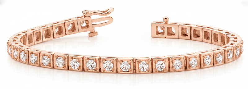 2 1/2 ctw Bracelet In-Line Illusion — Rose Gold