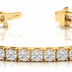 3 ctw Bracelet In-Line Prong-Set — Yellow Gold
