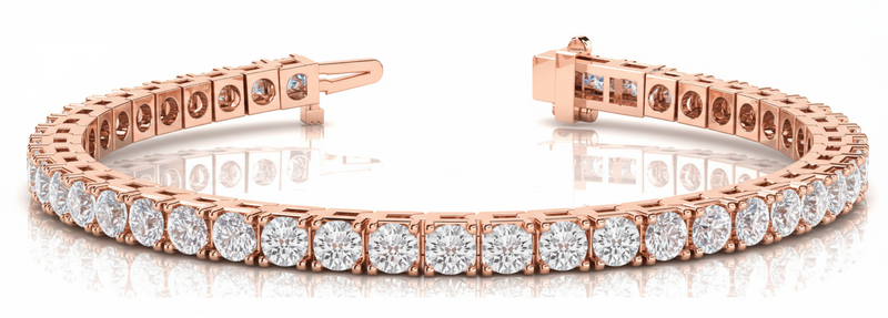 3 ctw Bracelet In-Line Prong-Set — Rose Gold