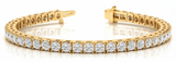 3 ctw Bracelet In-Line Prong-Set — Yellow Gold