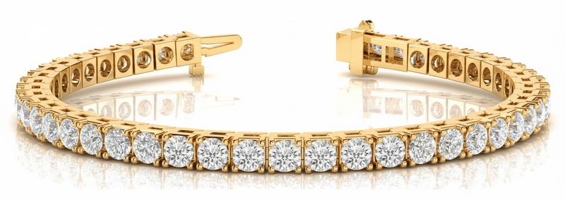 3 ctw Bracelet In-Line Prong-Set — Yellow Gold