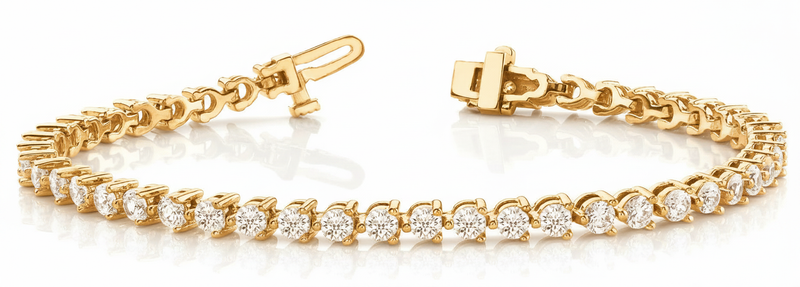 10 1/5 ctw Bracelet In-Line Prong-Set — Yellow Gold