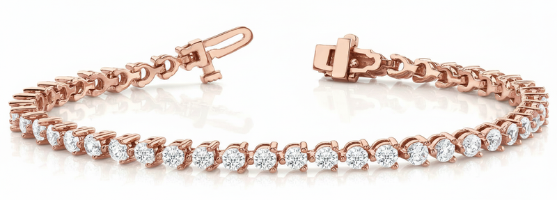 10 1/5 ctw Bracelet In-Line Prong-Set — Rose Gold