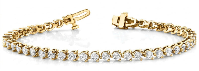 10 1/5 ctw Bracelet In-Line Prong-Set — Yellow Gold