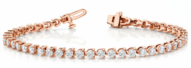 12 3/8 ctw Bracelet In-Line Prong-Set — Rose Gold