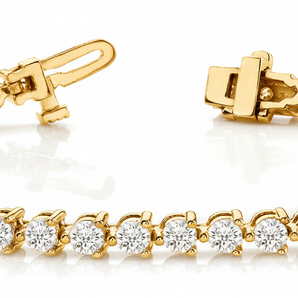 12 3/8 ctw Bracelet In-Line Prong-Set — Yellow Gold