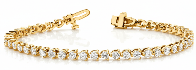 12 3/8 ctw Bracelet In-Line Prong-Set — Yellow Gold