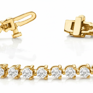 2 ctw Bracelet In-Line Prong-Set — Yellow Gold