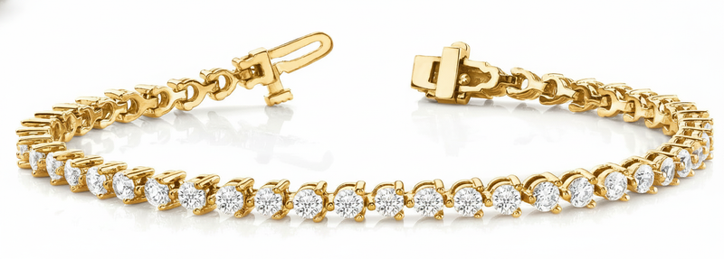 2 ctw Bracelet In-Line Prong-Set — Yellow Gold