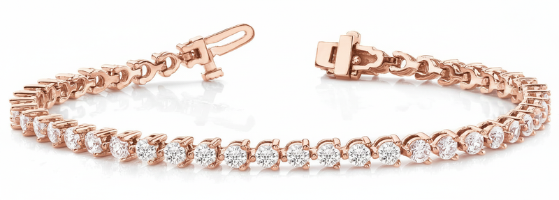 2 ctw Bracelet In-Line Prong-Set — Rose Gold