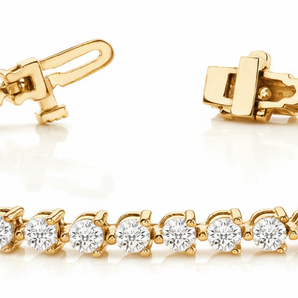 3 1/4 ctw Bracelet In-Line Prong-Set — Yellow Gold