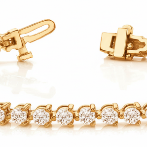 4 ctw Bracelet In-Line Prong-Set — Yellow Gold