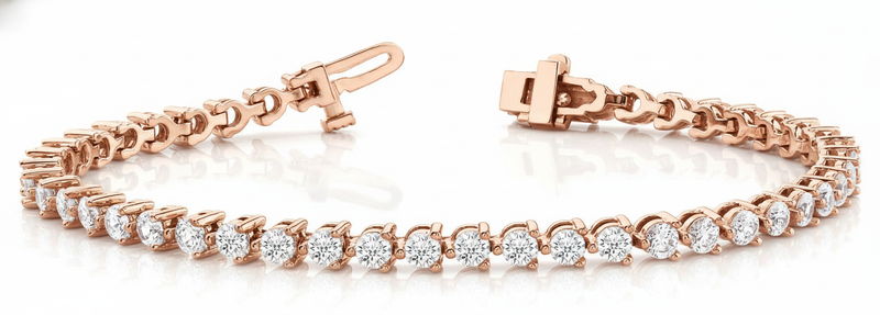 4 ctw Bracelet In-Line Prong-Set — Rose Gold