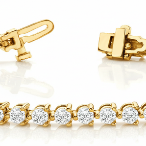 5 ctw Bracelet In-Line Prong-Set — Yellow Gold