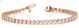 5 ctw Bracelet In-Line Prong-Set — Rose Gold