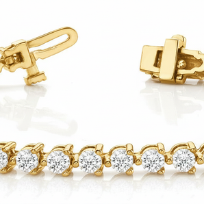 6 1/6 ctw Bracelet In-Line Prong-Set — Yellow Gold