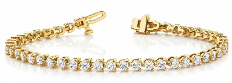 6 1/6 ctw Bracelet In-Line Prong-Set — Yellow Gold
