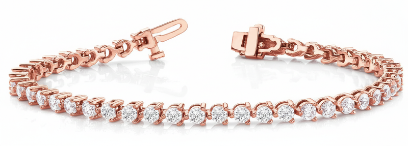 6 1/6 ctw Bracelet In-Line Prong-Set — Rose Gold