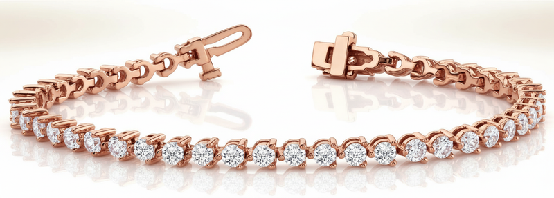 7 ctw Bracelet In-Line Prong-Set — Rose Gold