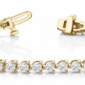 7 ctw Bracelet In-Line Prong-Set — Yellow Gold