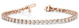 7 ctw Bracelet In-Line Prong-Set — Rose Gold