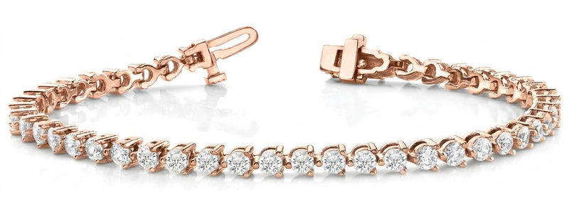 7 ctw Bracelet In-Line Prong-Set — Rose Gold